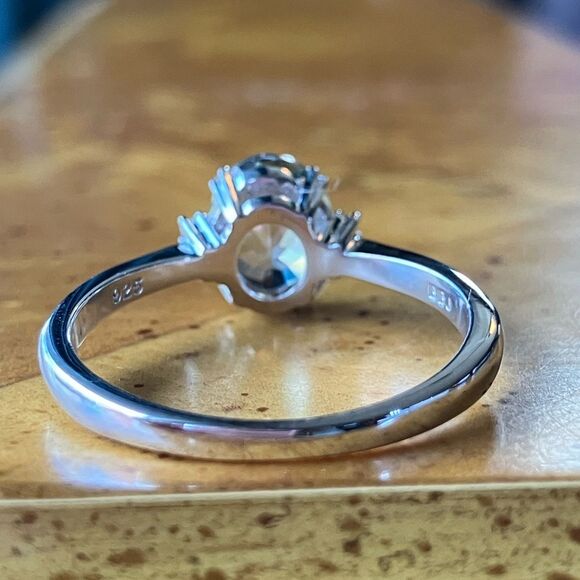 Green Labradorite Sterling Silver Ring Size 9 - Picture 5 of 10